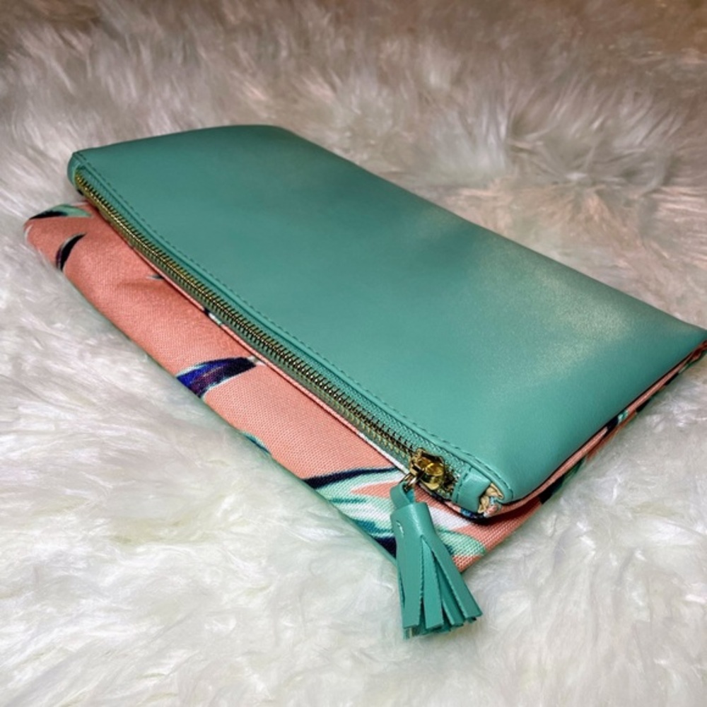 Rachel Pally | Reversible Teal Blue and Pink Clutch Bag